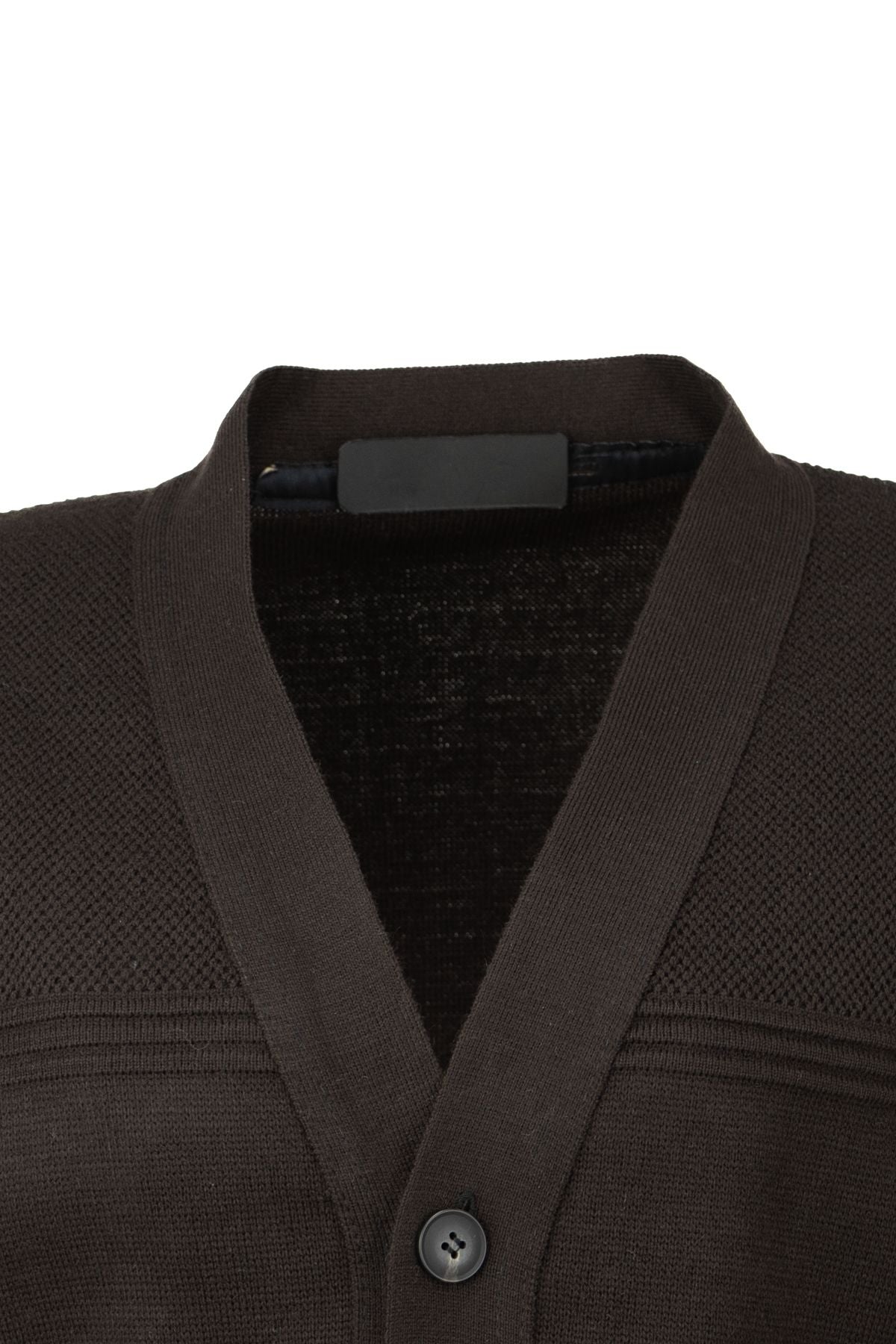 Erkek Kışlık Kalın Pamuklu Örme Triko Hırka Klasik Motifli Düğmeli Çift Cepli Rahat Kesim